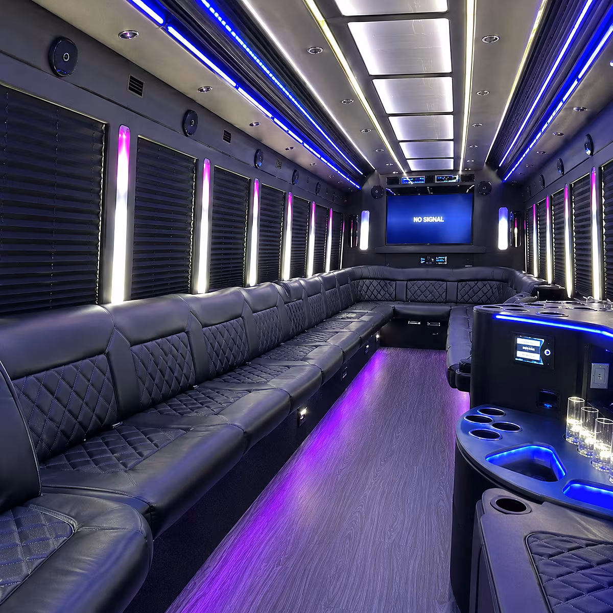 coconut creek 30 passenger party bus inside