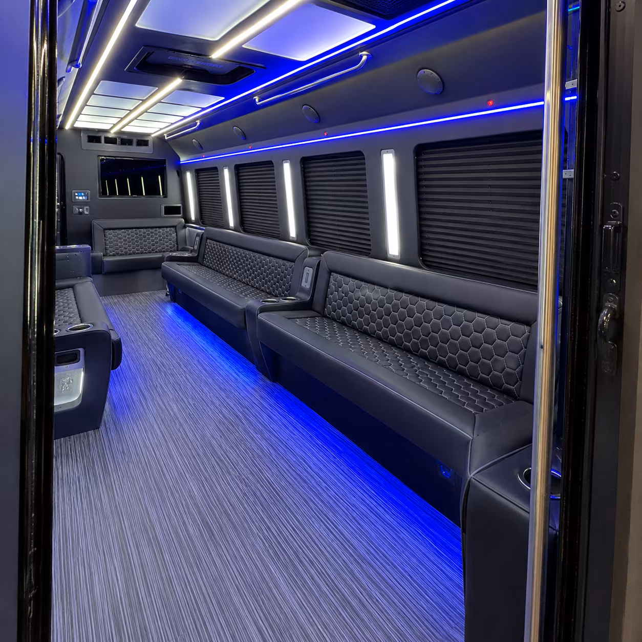 coconut creek party bus rental interior